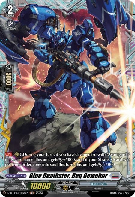 Blue Deathster, Req Gewehnr Card Front