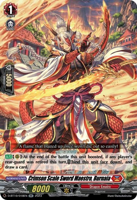 Crimson Scale Sword Maestro, Burnaia Card Front