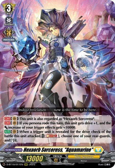 Hexaorb Sorceress, "Aquamarine" Card Front