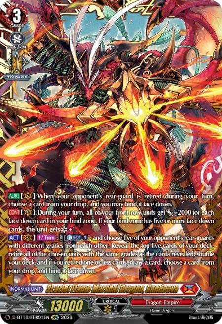 Scarlet Flame Marshal Dragon, Gandeeva Card Front