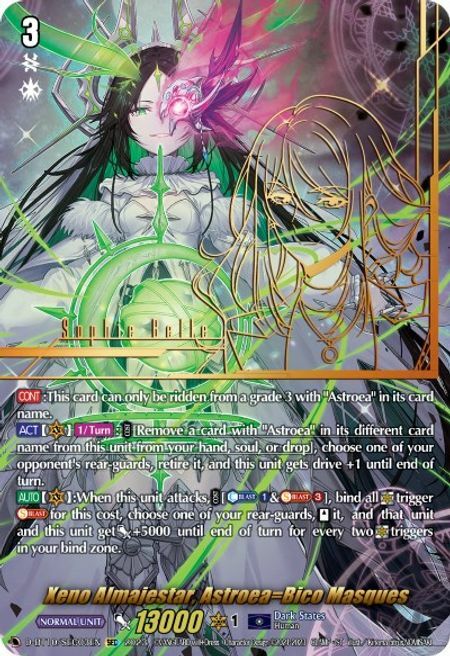 Xeno Almajestar, Astroea=Bico Masques Card Front
