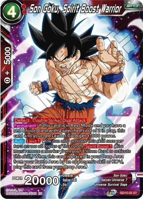 Son Goku, Spirit Boost Warrior Card Front