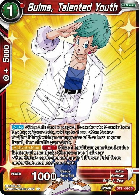 Bulma, Talented Youth Card Front