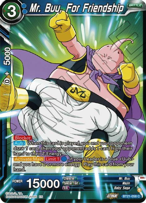 Mr. Buu, For Friendship Card Front
