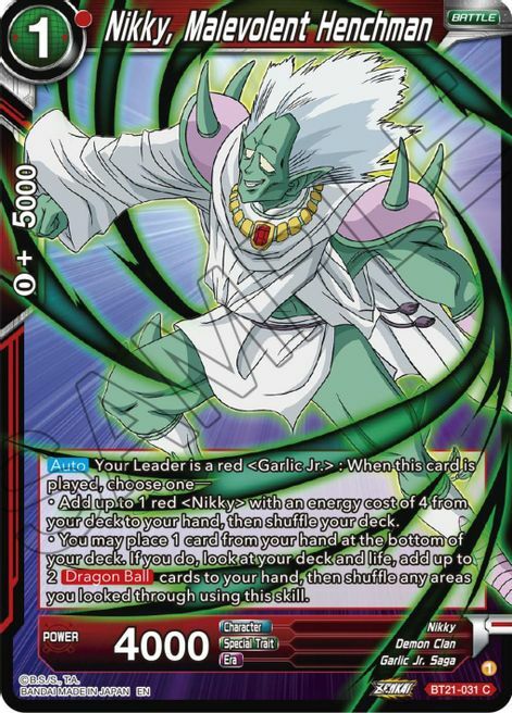 Nikky, Malevolent Henchman Card Front