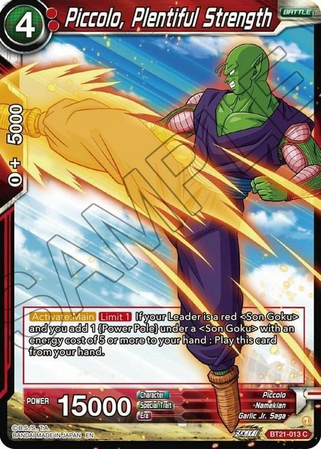 Piccolo, Plentiful Strength Card Front