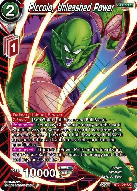 Piccolo, Unleashed Power Card Front