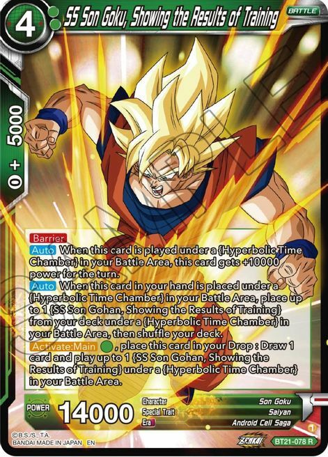 SS Son Goku, Showing the Results of Training Card Front