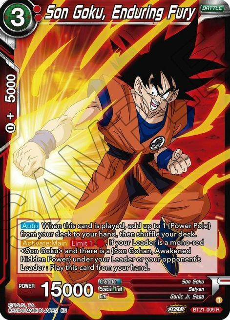 Son Goku, Enduring Fury Card Front