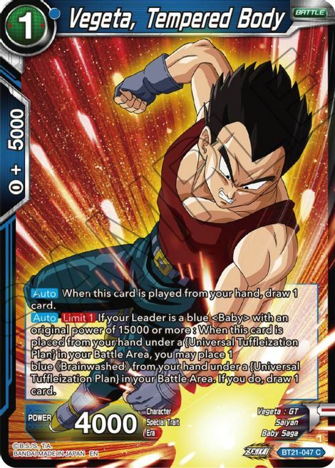 Vegeta, Tempered Body Card Front