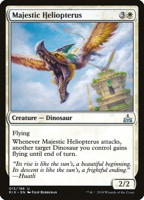 Majestic Heliopterus Card Front
