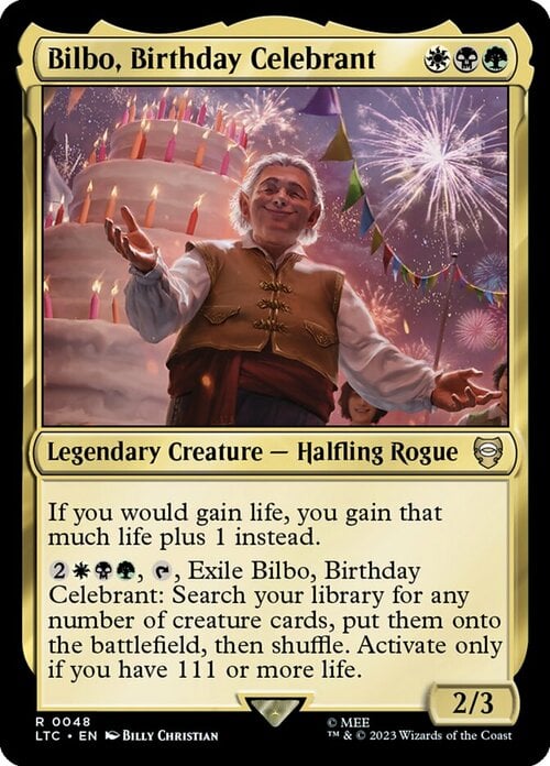 Bilbo, Birthday Celebrant Card Front