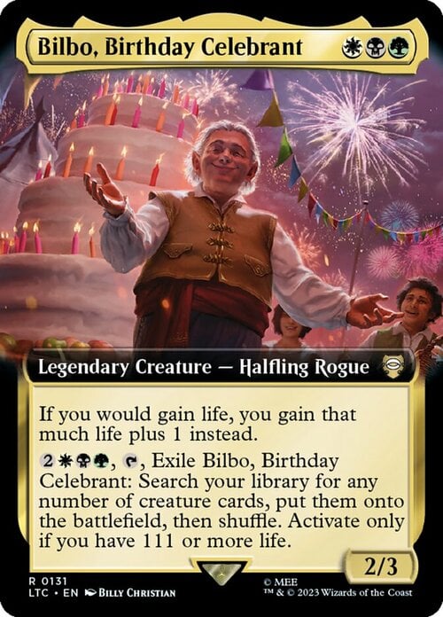 Bilbo, Festeggiato del Compleanno Card Front
