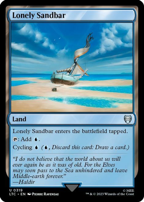 Lonely Sandbar Card Front