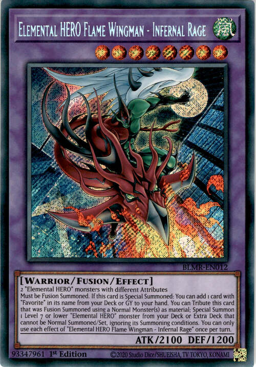 Elemental HERO Flame Wingman - Infernal Rage Card Front