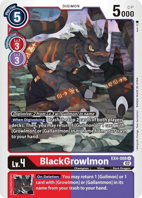 BlackGrowlmon Card Front