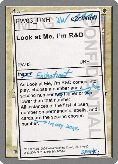 Look at Me, I'm R&D Card Front