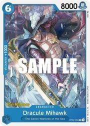 Dracule Mihawk · Super Pre-Release Stamp OP02-055