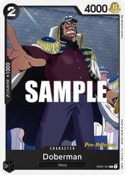 Doberman · Super Pre-Release Stamp OP02-107