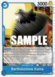Bartholomew Kuma · Super Pre-Release Stamp OP02-057