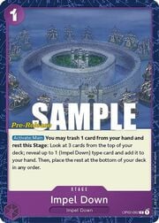 Impel Down · Super Pre-Release Stamp OP02-092