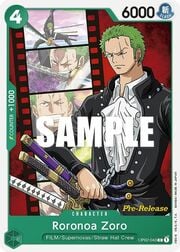 Roronoa Zoro · Super Pre-Release Stamp OP02-043