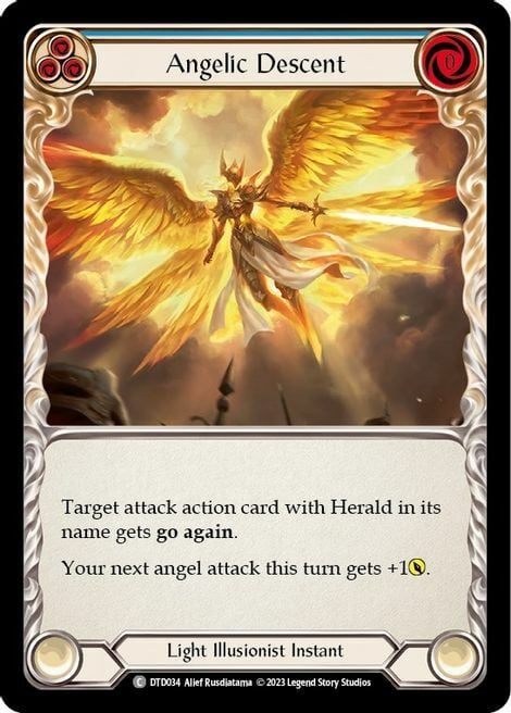 Angelic Descent - Blue Card Front