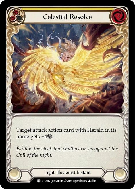 Celestial Resolve - Yellow Card Front