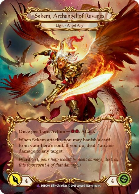 Figment of Ravages // Sekem, Archangel of Ravages Card Front