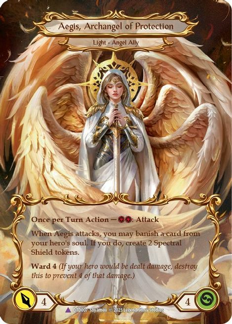 Figment of Protection // Aegis, Archangel of Protection Card Front