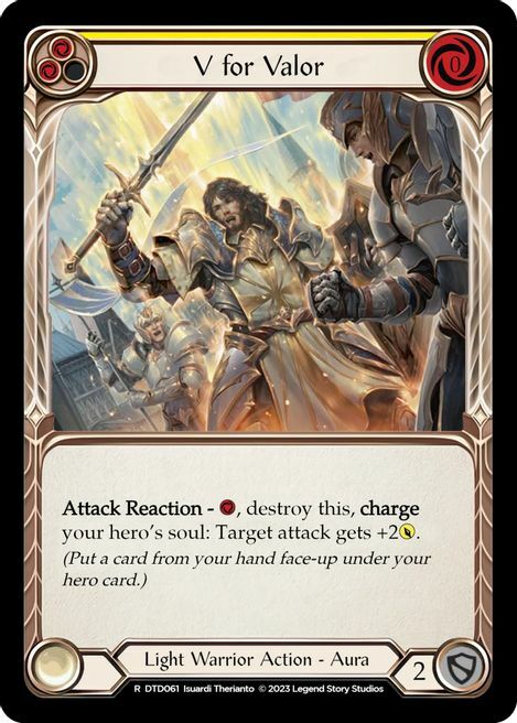 V for Valor - Yellow Card Front