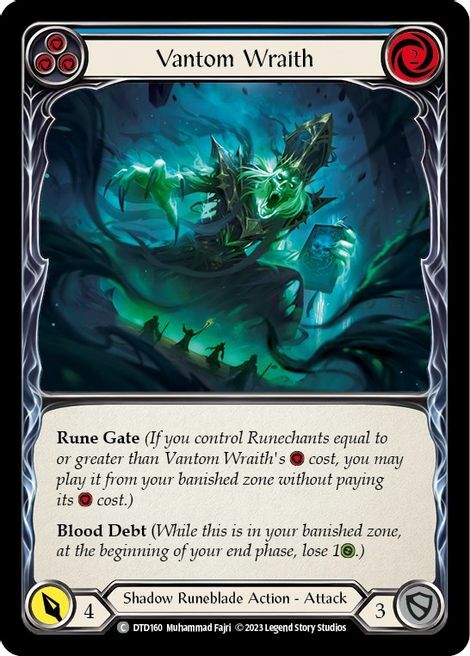 Vantom Wraith - Blue Card Front