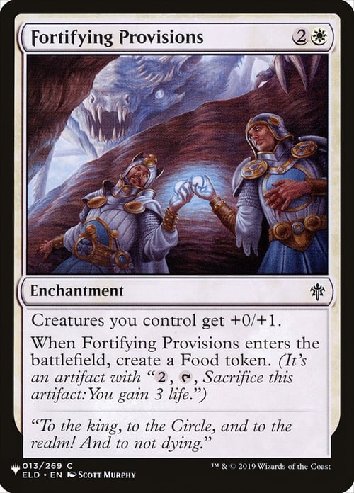 Fortifying Provisions Card Front