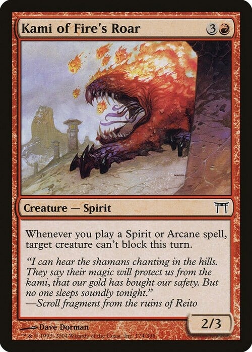 Kami of Fire's Roar Card Front