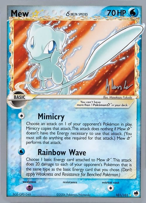 Mew ☆ δ Delta Species Card Front