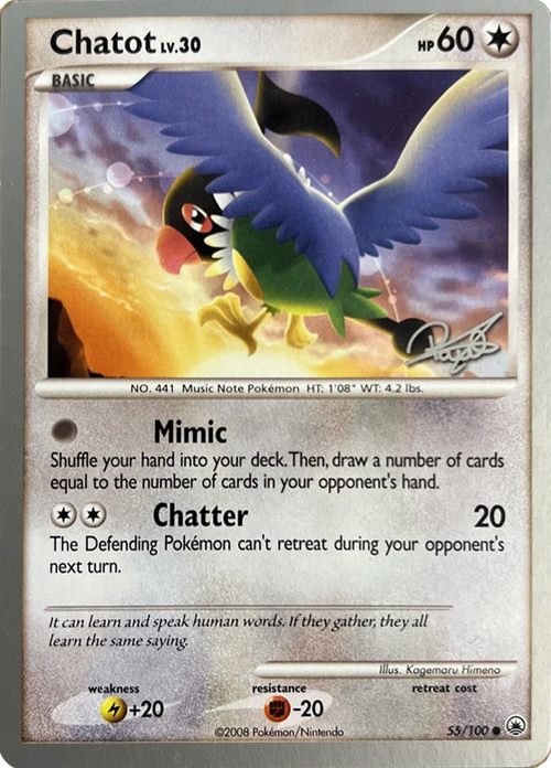 Chatot Lv.30 Card Front