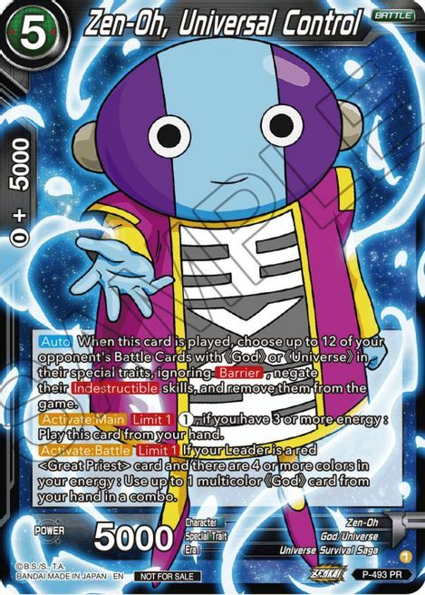 Zen-Oh, Universal Control Card Front
