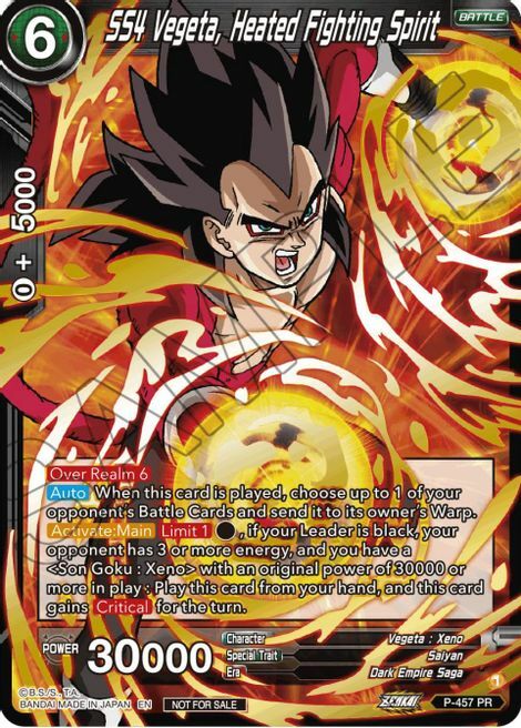SS4 Vegeta, Heated Fighting Spirit Card Front