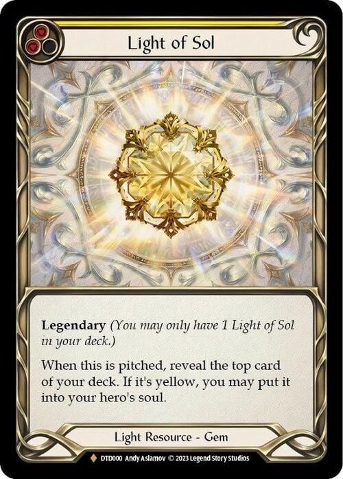 Light of Sol Card Front