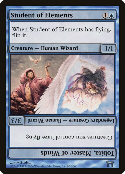 Student of Elements // Tobita, Master of Winds Card Front