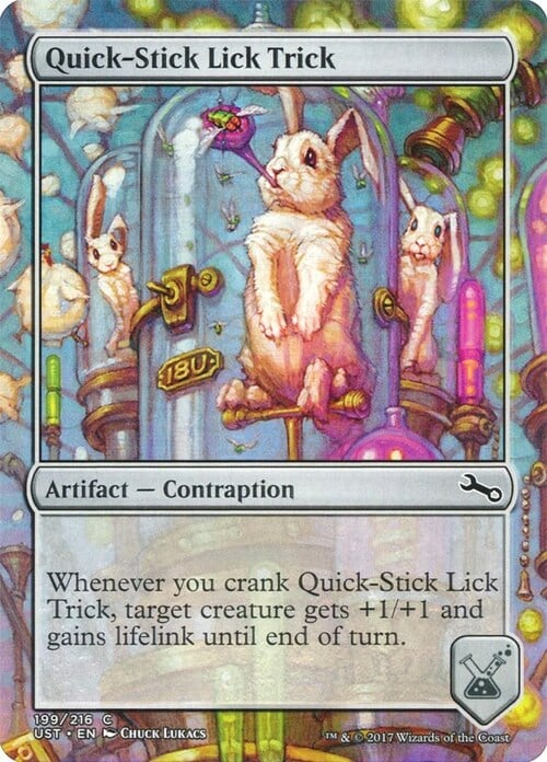 Quick-Stick Lick Trick Card Front