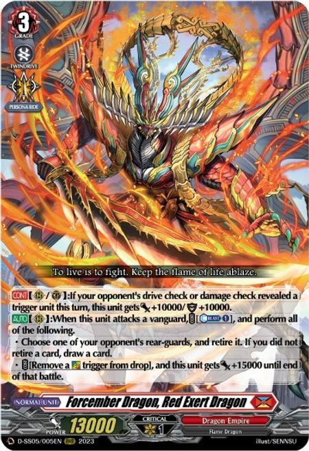 Forcember Dragon, Red Exert Dragon Card Front