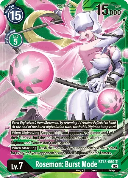 Rosemon: Burst Mode Card Front