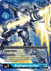 MirageGaogamon: Burst Mode · Alternate Art - Blue Background BT13-033ab