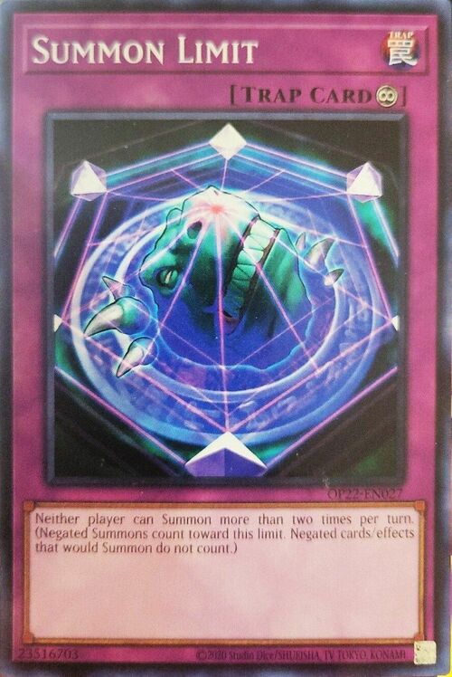 Summon Limit Card Front