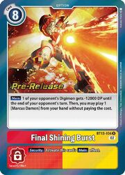 Final Shining Burst · Pre-Release Stamped BT13-104pr