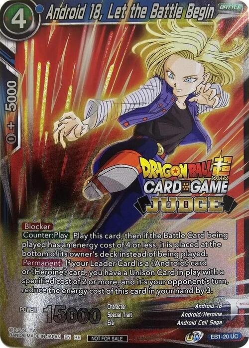 Android 18, Let the Battle Begin Card Front