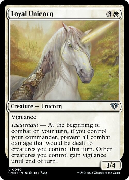 Unicornio leal Frente
