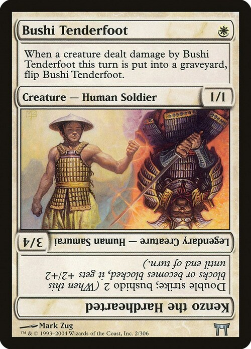 Bushi Tenderfoot // Kenzo the Hardhearted Card Front