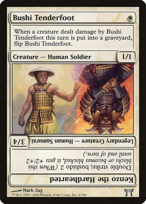 Bushi Tenderfoot // Kenzo the Hardhearted Card Front